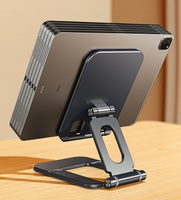 Support de téléphone portable pliable en alliage d'aluminium robuste de haute qualité, support de bureau plat pour ordinateur portable, support de téléphone mobile