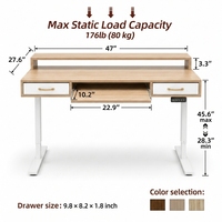 Bureau de jeu ergonomique RGB, bureau de joueur électrique réglable en hauteur avec support pour clavier pour une configuration de jeu professionnelle