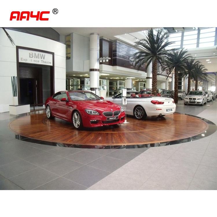 AA4C 2.5T 4M-7M قطر 360 درجة المرآب طاولة عرض دوّارة للسيارات في الهواء الطلق الدورية منصة عرض السيارات الدوار