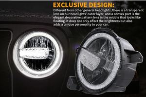 Accesorios de coche faro Led para <span class=keywords><strong>Jeep</strong></span> Wrangler JL 2018 + 9 ''faro con DRL para Gladiator <span class=keywords><strong>JT</strong></span> 2018 2019 2020 2021 2022 <span class=keywords><strong>2023</strong></span> - Product Image 4