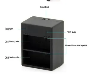 KAMPHO AHDBT-301 AHDBT201 3.7V Mini <span class=keywords><strong>chargeur</strong></span> <span class=keywords><strong>double</strong></span> USB pour <span class=keywords><strong>Gopro</strong></span> 3hero 3.3 + Action Camera - Product Image 3