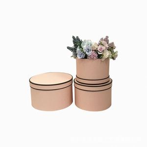 Boîte cadeau de luxe 3 pièces/ensemble, boîte ronde en carton, emballage cadeau avec ligne blanche imprimée - Product Image 3