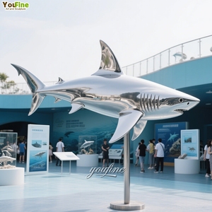 Statue de <span class=keywords><strong>requin</strong></span> en acier inoxydable sur le thème marin, sculpture en métal <span class=keywords><strong>requin</strong></span> - Product Image 5