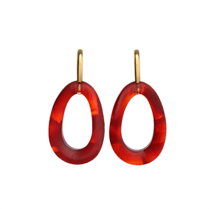 Pendientes de Moda con Diseño de Caparazón de Tortuga Rojo, Chapados en Oro, Acero Inoxidable 316L, Sostenibles y Resistentes - Product Image 2