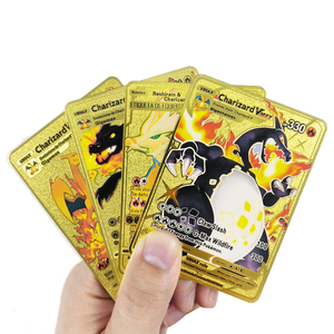 Vente en gros de cartes de jeu Pokemoned personnalisées de haute qualité-<span class=keywords><strong>Vmax</strong></span> avec Charizard 1st Gold Black Stainless Steel Metal Finish Plastic - Product Image 4