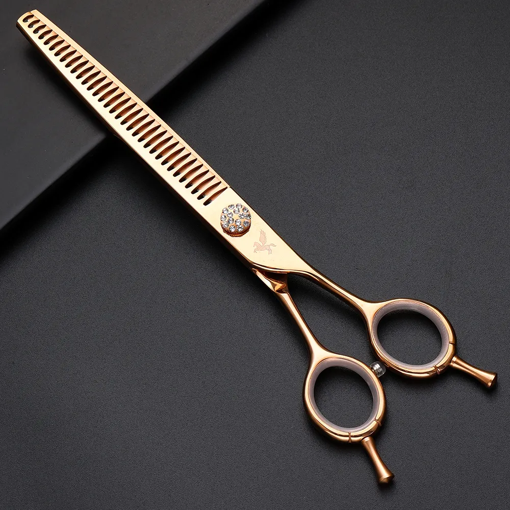 7.5 inch Pet Products Supplies Hair Remover Set Dogs Professional Curved Thinning Titanium Dog Grooming Scissors