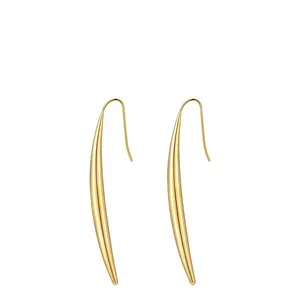 Bijoux en acier inoxydable plaqué or 18K de haute qualité en forme de goutte d'eau accessoires boucles d'oreilles E211226