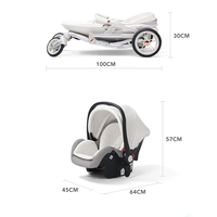 Nouveau design de poussette de luxe en forme de coquille d'oeuf pour bébé avec siège auto 3 en 1 pour bébé