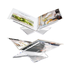 <span class=keywords><strong>Support</strong></span> et présentoir à livres en acrylique transparent légèrement surélevé personnalisé pour livres <span class=keywords><strong>de</strong></span> <span class=keywords><strong>cuisine</strong></span>, livres d'art, bibles, magazines - Affichage à domicile/au bureau - Product Image 1