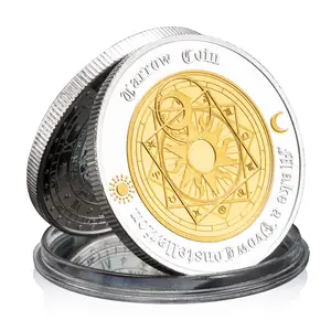 Hadiah koin Harapan Cinta beruntung Tarots Eropa dan Amerika koin Souvenir konstelasi dua belas