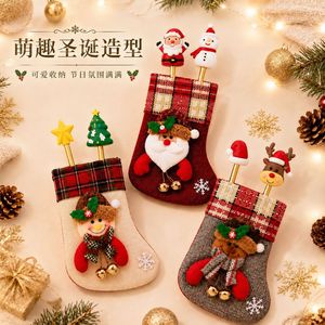 Sac à chaussettes créatif pour cuillères et fourchettes, cuillère de Noël en acier inoxydable à motif de dessin animé, fourchette à dessert aux fruits, cuillère à café, coffret cadeau pour enfants - Product Image 3