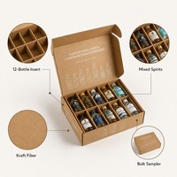 Caja de Regalo Personalizada para 12 Botellas de Licores, Caja de Cartón Kraft para Degustación con Muestras Mixtas de Whisky, Ginebra, Ron y Vodka, Venta al Por Mayor