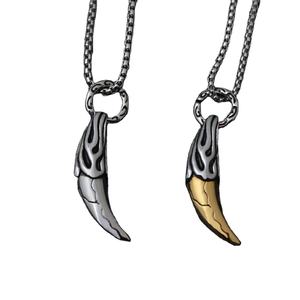 <span class=keywords><strong>Collana</strong></span> in acciaio inossidabile <span class=keywords><strong>con</strong></span> ciondolo Vintage in <span class=keywords><strong>argento</strong></span> antico retrò all'ingrosso <span class=keywords><strong>con</strong></span> <span class=keywords><strong>corno</strong></span> di bufalo africano - Product Image 1