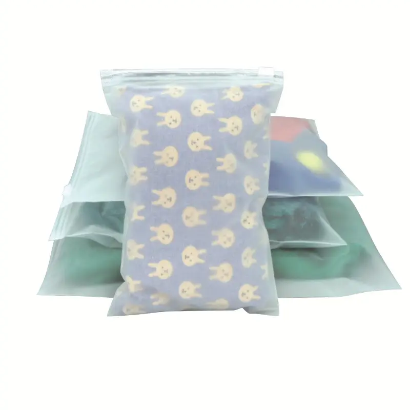 Sunho Hot Selling Resealable Custom Design Print Zip Lock Matte Frosted Verpakking Rits Tas Plastic