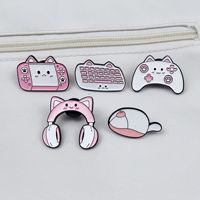 Badge de clavier et souris de dessin animé, design créatif, mignon, accessoire de sac, broche pour vêtements d'étudiants et d'enfants, peint