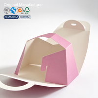 Caja de Regalo Triangular Plegable y Autoensamblable para Pasteles, Impresa a Medida, de Papel Reciclable de Grado Alimenticio, Bolsa de Transporte para Pastelería, OEM ODM