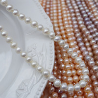 Perle d'acqua dolce naturali a forma di patata, filo di perle sfuse 8-10mm per braccialetti fatti a mano, collane e creazione di gioielli fai da te
