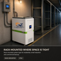 Système de stockage d'énergie solaire commercial tout-en-un monté en rack, onduleur-batterie 15KW 40KWh LiFePO4 hybride hors réseau, 8500 cycles