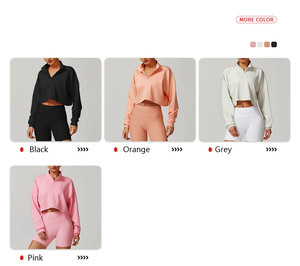 XW-DWY8883 Wholesale Half Zip Long Sleeve Yoga Clothes <strong>Women</strong> <strong>Loose</strong> Sweater Breathable <strong>Gym</strong> Fitness Overcoat Workout Clothing