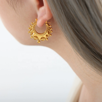 Boucles d'oreilles créoles en acier inoxydable plaqué or de haute qualité pour la vente en gros, fabrication à faible MOQ