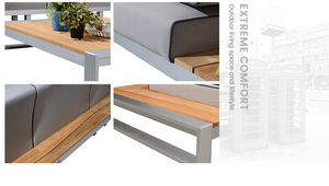 Ensemble <span class=keywords><strong>de</strong></span> canapés <span class=keywords><strong>de</strong></span> <span class=keywords><strong>jardin</strong></span> Sigarten, meubles <span class=keywords><strong>de</strong></span> patio en aluminium et teck, meubles d'extérieur - Product Image 6