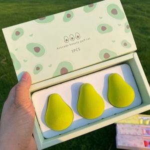 Friute-Juego de huevos de maquillaje, esponja de maquillaje sin látex, con logotipo personalizado, con diseño de fresa, melocotón, <span class=keywords><strong>pera</strong></span>, limón y aguacate - Product Image 3
