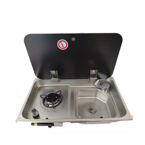 <strong>RV</strong> Marine Integrated Oven Toughened Glass Hood Stainless Steel 304 tank Gas Stove Integrated for <strong>RV</strong> Yacht 536*318*146/120 mm - Product Image 1