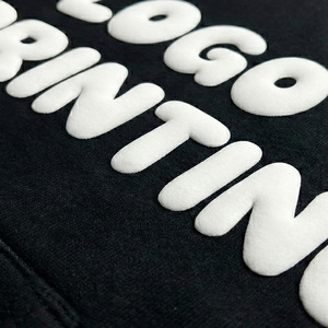 Vêtement d'hiver en coton surdimensionné avec strass, style streetwear, sweat à capuche, logo personnalisé, impression en relief, vintage, épais, tendance, vente en gros - Product Image 5