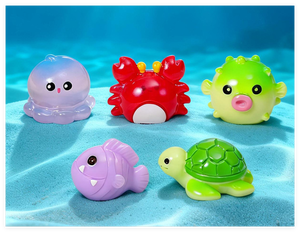 Figurines d'animaux miniatures lumineuses en résine 3D de dessin animé de fée luminescente, pieuvre de mer, poisson-diable, étoile de mer, requin, coquille de conque, corail, jardin - Product Image 3