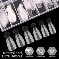 140PCS Moldes de Uñas Duales para Manicura Francesa Rápida, con Formas Interiores de Arco, Ovaladas, Cuadradas y Ataúd, Acabado Mate, Herramientas DIY para Arte de Uñas