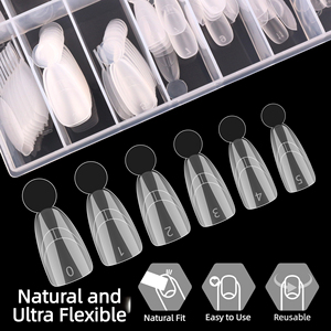 140 pièces de moules à ongles double forme, formes supérieures ovales, carrées et cercueil, pour french <span class=keywords><strong>manucure</strong></span> rapide, finition mate, outils de <span class=keywords><strong>manucure</strong></span> DIY et <span class=keywords><strong>nail</strong></span> art - Product Image 2