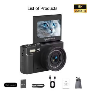 Cámara Digital con Pantalla Abatible 5K 75MP Zoom Digital 18X Antivibración Electrónica Flash Integrado Cámara para Vlogs y Selfies - Product Image 3