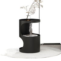 Microlite Table basse de luxe style italien Petite table basse minimaliste pour salon Rangement latéral Panneau en bois Meubles de maison Éclairage
