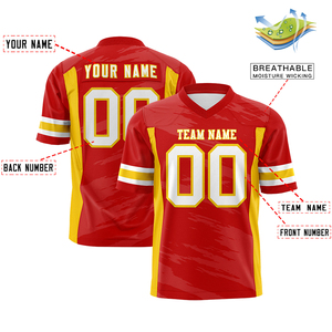 Op maat gemaakte polyester vintage sportjersey van OEM-fabrikant, retro American football boxy T-shirt, kort bedrukt mesh rugby shirt - Product Image 2