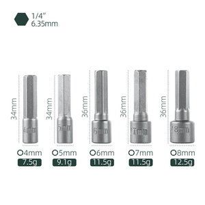 Yunbei YB Power Nut <b>Socket</b> Set 5-13mm Hex 1/2 In Drive Chrome Plated Industrial Automotive Repair Tools - Product Image 2