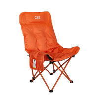 Chaise de camping pliable en métal au design moderne avec dossier haut pour les voyages en plein air, le jardin, le barbecue, les parcs