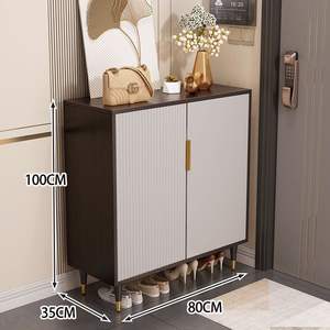 Shoe <b>Cabinet</b> Set Entrance And <b>Bedside</b> <b>Tall</b> Eco Friendly Board Durable Luxurious 10-20 Pairs Standing Type - Product Image 2