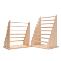 Large Detachable 8 Layer Pine Wood Timber Flat Bars Earrings Holder Rack Stand for 56 Pair of Earrings Display