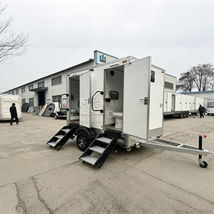 Toilettes mobiles extérieures de luxe en fibre de verre à deux portes, modernes et durables, avec installation facile pour les hôtels - Product Image 2