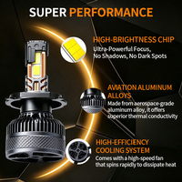 Ampoule de phare LED Turbo A112 haute puissance 210W, 10 tubes en cuivre, phare automobile CSP, étanche, feux antibrouillard pour voiture et moto
