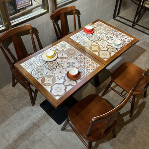 Mesa <span class=keywords><strong>y</strong></span> silla de restaurante Juego de mesa <span class=keywords><strong>y</strong></span> silla de madera maciza <span class=keywords><strong>para</strong></span> cafetería Comedor Restaurante <span class=keywords><strong>y</strong></span> restaurante comercial - Product Image 1