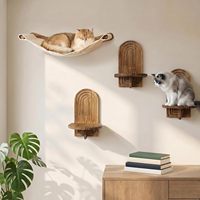 Meubles muraux pour chat peu encombrants, étagères d'escalade pour chat peignables, hamac mural en bois pré-percé pour grands chats d'intérieur