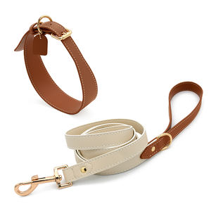 Tali hewan peliharaan dan anjing kulit lebar kustom Set kerah dapat diatur manufaktur mewah daur ulang tali hewan peliharaan tahan air memimpin berjalan grosir - Product Image 3