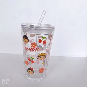 Madou Grote Capaciteit Hittebestendige Schattige Cartoon Glazen Beker Voor Koffiesap Melk Water-Eco-Vriendelijke Stro Drinkwaren Mokken - Product Image 2