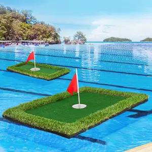HOW TRUE Outdoor Recreation Practice PP Short Grass Golf Trainer Turf Mat Eva Bottom Floating Water Golf Putting Green Mat
