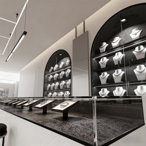 ตู้โชว์เครื่องประดับ LED ทันสมัยพร้อมกระจกด้านหลังสำหรับห้างสรรพสินค้าหรูหรา - ตู้โชว์ร้านค้ากันน้ำและเป็นมิตรกับสิ่งแวดล้อม - Product Image 6