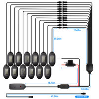 Kit de Luces LED de Alta Intensidad para Autos, 4/6/8/12 Pods, Blanco Puro, Interruptor LED, Clasificación IP68, Señal de Freno Roja para Camiones, Cuatrimotos, UTVs, SUVs
