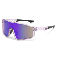 Lunettes de soleil sport polarisées colorées à monture intégrale, protection UV, surdimensionnées, irisées, coupe-vent, pour cyclisme en extérieur