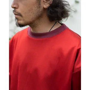 常规长度衬衫男士运动衫定制刺绣运动衫红色棉运动衫男士高品质运动衫