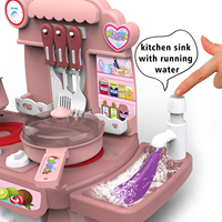 Jouets d'appareils de cuisine pour enfants, ensemble de cuisine d'imitation avec lumières et musique, éviers de cuisine avec cuisinière à induction électronique